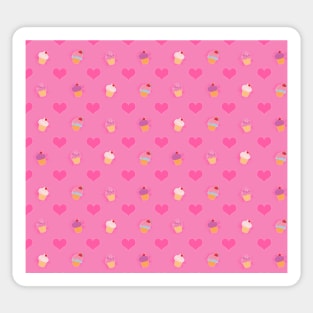 Pink Cupcake Pattern Sticker